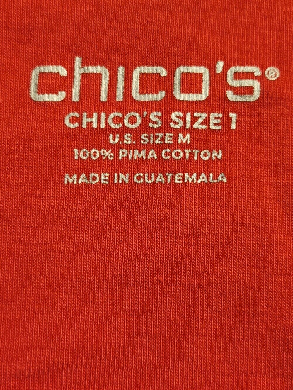 Chico’s Women’s Orange Red Short Sleeve Top ❤️ - Picture 2 of 2